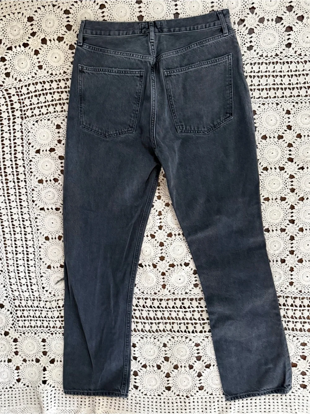 AGOLDE '90s High-Rise Straight-Leg Jeans Howl Black Wash Size 29